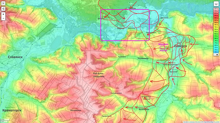 На Славянском направлении общее движение - на Рай-Александровку