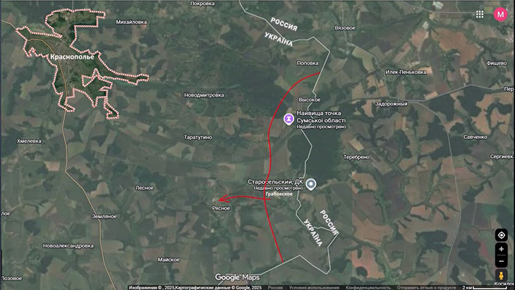 Уже подираемся к Краснополью