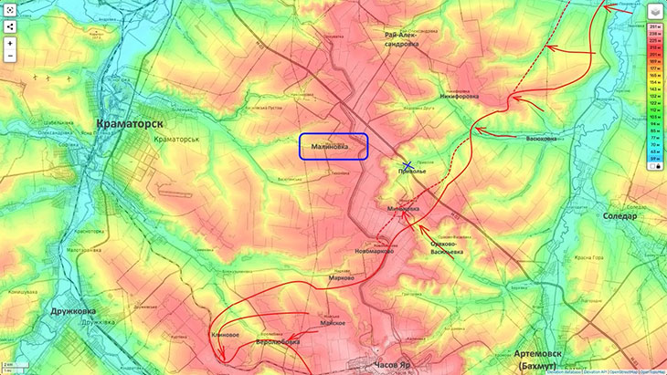Пытаемся выйти на Привольное и двигаться дальше на Малиновку