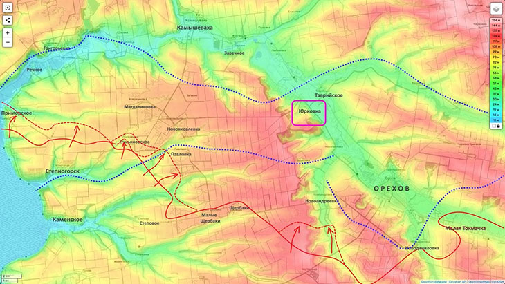 Расположение линии обороны противника говорит о том, что мы далее будем выходить на Юрковку