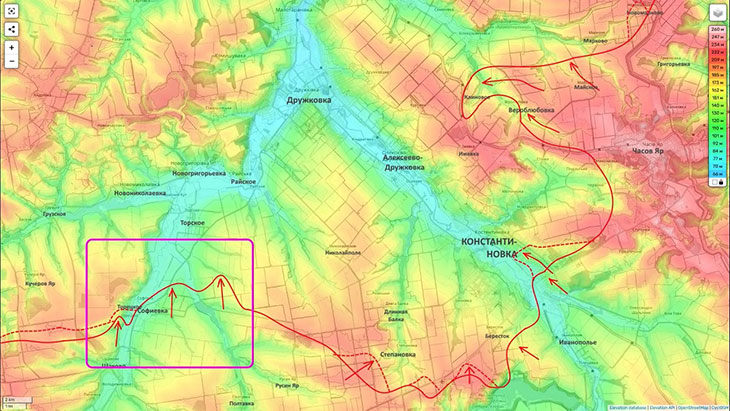 Заняты Софиевка и южная часть Торецкого