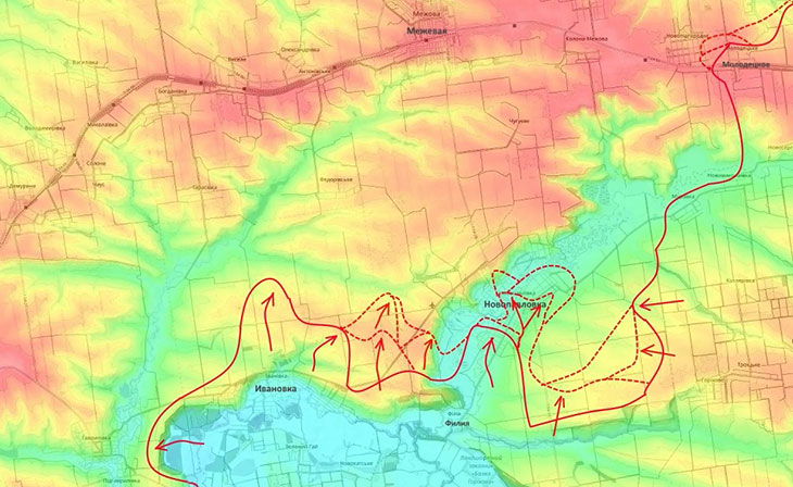 Фронт уже выстроился по реке Волчья до самой Ивановки