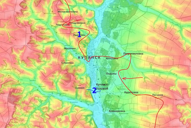 Вероятная задумка нашего командования в районе Купянска