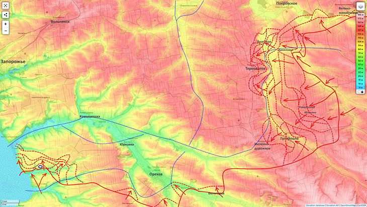 На реке Гайчур противник удерживает только небольшой участок напротив Варваровки, с которого он пытался контрнаступать