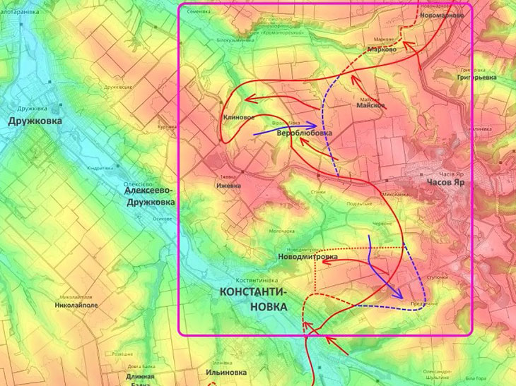 Встречные сражения на константиновском участке фронта