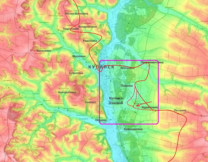 Наступаем на Купянск Узловой между Куриловкой и Подолами