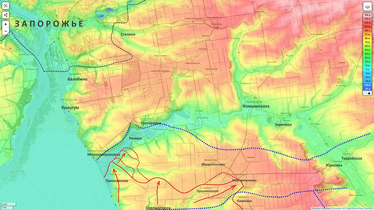 После преодоления реки Конки будет уже Григоровка