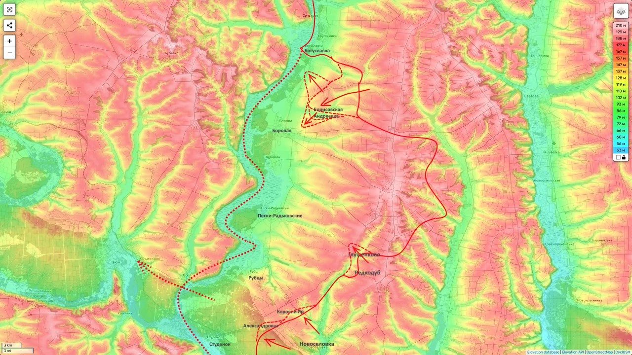 Задача на боровском участке - выйти здесь на реку Оскол