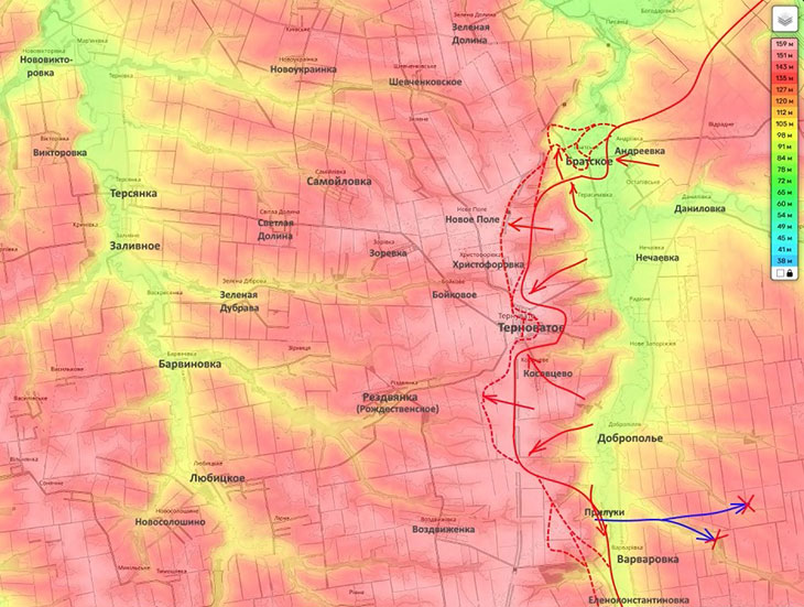 Наши подразделения продолжают выбивать противника с лесопосадок по направлению к Воздвиженке и Рождественскому