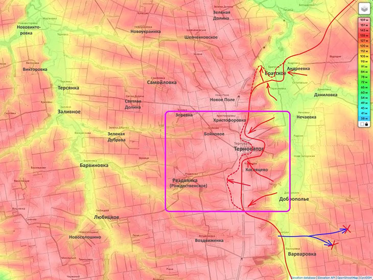 Бои в районе Терноватого