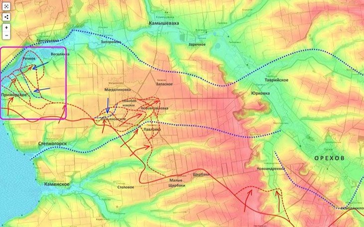 Вторая группа противника атакует из района Веселянки