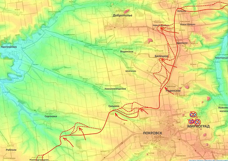 Наши наступательные действия на Добропольском направлении