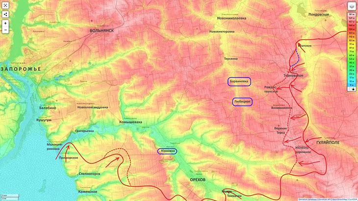 Движение на линию Барвиновка - Любицкое, чтобы зайти в тыл ореховской группировке противника