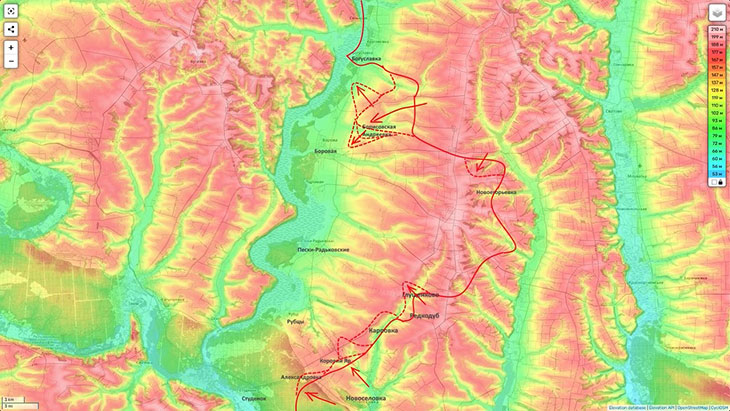 Давление на рубеж противника в районе Рубцов и Песков-Радьковских постоянно нарастает