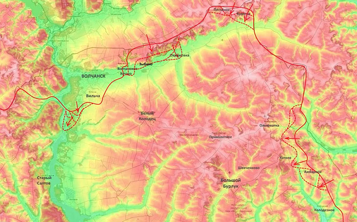 Войска группировки "Север" переправились через реку Волчья и заняли населенный пункт Охримовка