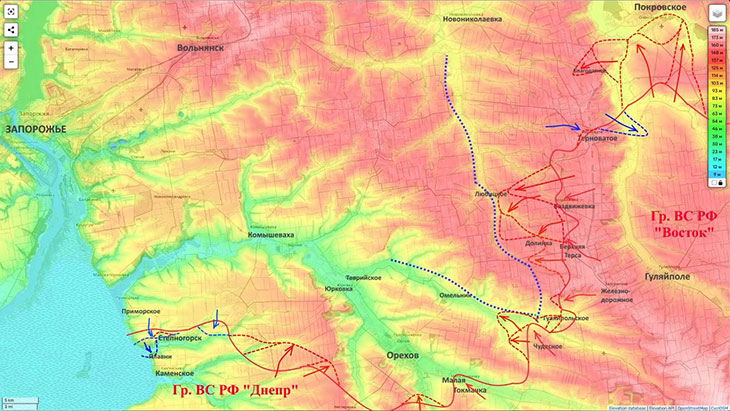 Контрнаступательные действия противника на юге