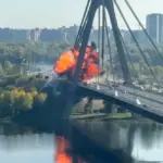 Удар по Московскому (Северному) мосту в Киеве