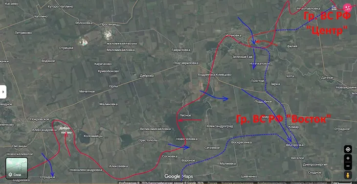 Правый фланг группировки «Восток»